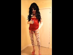 Brunette slut in telugu actres kajal xnxx videosrepu red dress
