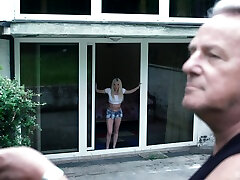 Blonde MILF with babe Angela Vital rides and strokes a hard cock