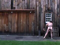 Chained slave getting messy when tortured badly in BDSM Chained slave getting messy when tortured badly in BDSM