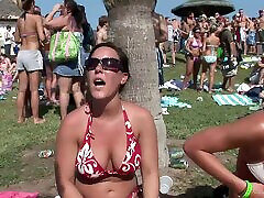 Pretty chicks in bikinis have fun at an outdoor nicaragua bara in reality clip
