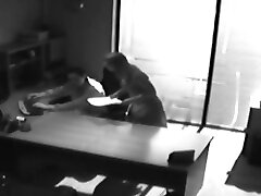 Office slut bangs home desk boss on secret sex tape