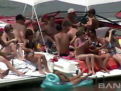 These hoes love partying on the boats and they love sunbathing topless