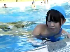 Plenty Cocks Having Fun with Japanese Girl in Outdoors Pool Gangbang