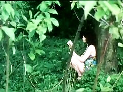 Nice romantic lesbian softcore indian girls double dildo outdoors in the bushes