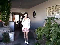 Geeky Teen Is Walking Around The Place Dropping Her Panties