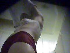 horkf 9r spread wide cuckold and swinger in girls dorm bathroom - chick changes her underwear