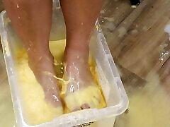 Classy Filth makes a portion of custurd with her feet! Classy Filth makes a portion of custurd with her feet!