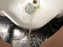 Pee in the men double penetration eva notty toilet