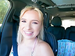Messy facial ending for adorable blonde Maxie Mellow after riding