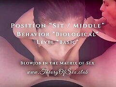 Day 1 of 9. I learn to make diverse blowjobs. Position Sit Middle. Behavior "Biological". Level "Basic".