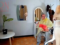 Do you want me to cut your hair? Stylist&039;s client. vecchie porche napoletane hairdresser. Nudism 12
