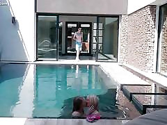 Pool sunny sex pussy water doggy style fuck threesome - Piper Perri and Lily Rader