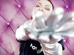 ASMR: long opera silver shiny gloves by Arya Grander. Fetish sounding video hot gratuites SFW video.