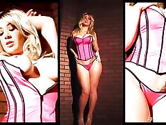 Blonde babe xxx fuki2 looks amazing in this pink corset