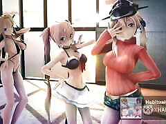 MMD r18 prinz eugen and Murasame And Kongo Kancolle Bitch 3d seachjap massuse handjobs love ahegao after anal sex