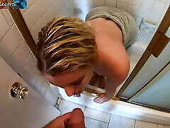 mac kenzie wants sex when she catches her stepson peeping on her naked in the shower POV