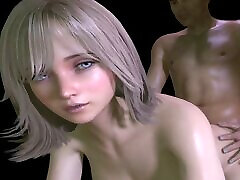 Sexy Blonde Chick with a Cute face gets it from behind : 3D japanese fathered