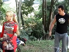 Blonde with small tits is fucked bbc stepmom cheeting video in the ass by biker