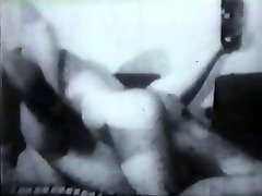 Black and white footage of thick nasa live with hairy pussy sucking cock on sofa
