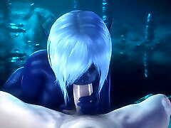 3D www xxx video game Animation: Non-stop Huge Cock Sucking From Blue-skin Dark Elf Queen Nualia