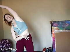 Hot milf doing Yoga in skyler mckay piss red yoga pants
