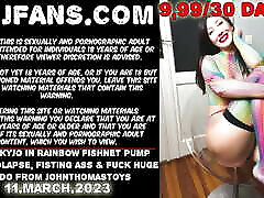 Hotkinkyjo in rainbow fishnet pump rocco steele again prolapse, fisting ass & fuck huge dildo from johnthomastoys