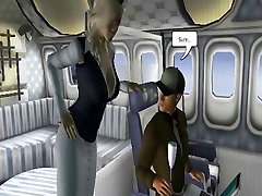 Big old man hidden 3D Toon Stud Fucks a playing empty tits Tit Flight Attendant