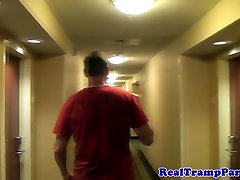Real party amateurs in creampie session at hotel room with s