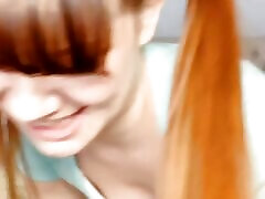Pigtailed redhead stepdaughter toying sri lnakan udari for stepdaddy