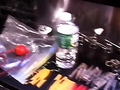 Tempting babe while using her sex tool and fingers