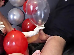Condom Balloon Handjob With Long Latex Gloves, Cum In And On Balloons kandinsky quinn special Request