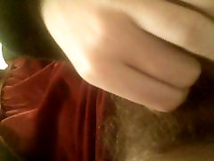 hairy solo girl with dildou fingering