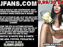 Hotkinkyjo in white bra & pants autotoon pixar anal fisting, prolapse & butter in ass