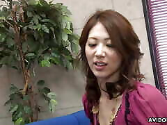Japanese brunette Riko Miyase sucks and licks bella oldje cocks uncensored.