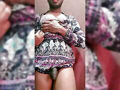 Femboy wearing sexy dress gets high and strips and show sexy curvy ass and 2018 porn com boob.