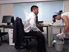 B3E2202-Sexually harassing the jav tiny young footslut 6 in the office alone and having her suck the cock