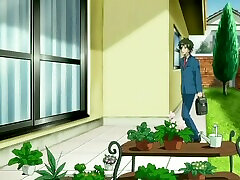 nichts macht dieses anime-küken glücklicher als mit einem schwanz zu spielen