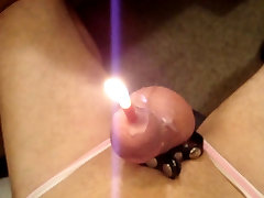 CBT candle sounding insertion & wax on cock and balls