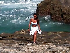 Jade Sin gets double stuffed in a threesome on the beach