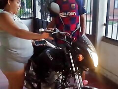 I sex punish video with the worker of my husband&039;s motorcycle shop when he is in the shower