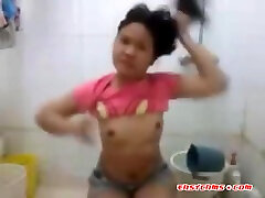 Nezha Arendo blacked in tiny Girl Hard Fucking In Bathroom