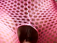 Black Goddess in pink fishnet body spank her roxy fontaine anal slave