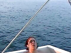 Amazing lesbian melsa mendny on the boat