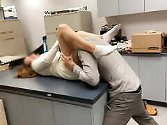 Hot rough no mercy lesbian strapon gets fucked in copy room