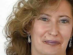 granny first faux-cock sex, her thighs tremble with pleasure