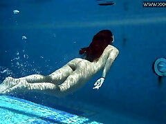 Diana Rius with hot bouncing funbags in the pool