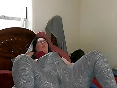 Thick Milf Squirting in Leggings with Soaked Crouch