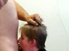 All tied up , but loving her mouth used