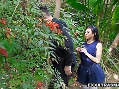 Tiny Asian Stepdaughter Checks Out Thick Daddys Cock