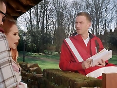 Redhead MILF Ella Hughes seduced a mail boy for a quickie. HD